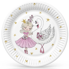 Balett , Balerina With Swan papírtányér 8 db-os 22,7 cm party kellék