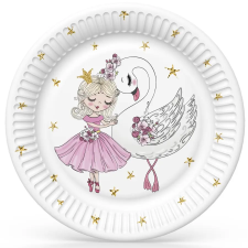  Balett, Balerina With Swan papírtányér 8 db-os 22,7 cm party kellék