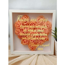 Ballagási 3D virágos képkeret óvó néninek grafika, keretezett kép