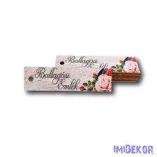  Ballagási emlék 2,1x7 cm - Fűzhető biléta rózsaszín dekorációs kellék