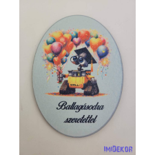  Ballagásodra szeretettel ovális 11,2x8,2cm - WALL-E dekorációs kellék
