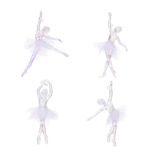  Ballerina organza szoknyával akasztsó akril 15cm dekorációs kellék