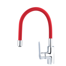 Balletto mosogató csaptelep, hajlékony szilikon kifolyócsővel, 35mm, piros (81125) csaptelep