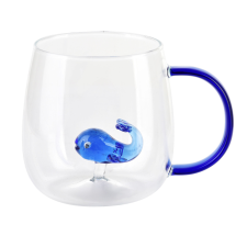  Bálna boroszilikát bögre 400 ml, elegáns dizájn bögrék, csészék