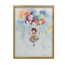 Balonowa Lekkość, 70x100 cm, rama aluminiowa czarna, papier matowy 230 gsm grafika, keretezett kép