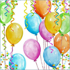 Baloon Party papírszalvéta 33x33cm, 20db-os papírárú, csomagoló és tárolóeszköz