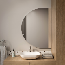 Baltica Design Tiny Border Semi Round tükör 110x75 cm ezüst 5904107923888 fürdőszoba kiegészítő