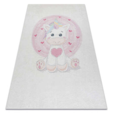BAMBINO 1128 mosható szőnyeg Egyszarvú gyerekeknek csúszásgátló - krém 80x150 cm lakástextília