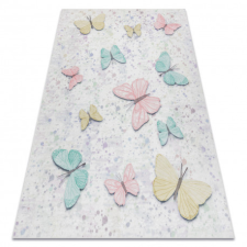 BAMBINO 1610 mosható szőnyeg Pillangók gyerekeknek csúszásgátló - krém 140x190 cm lakástextília