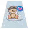  BAMBINO 43030 mosható szőnyeg Mackó, a pilóta gyerekeknek csúszásgátló - kék / barna 160x220 cm