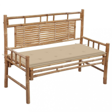 bambusz kerti pad párnával 120 cm kerti bútor