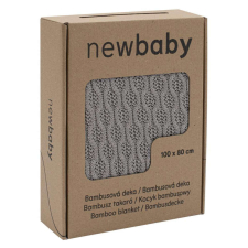  Bambusz kötött takaró New Baby mintával 100x80 cm grey babaágynemű, babapléd