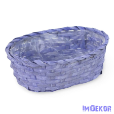 Bambusz ovális kosár 25x15cm - Pasztel Lila dekorációs kellék