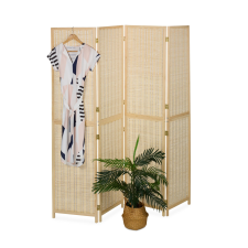  Bambusz paraván 4 fallal natúr 180x182x2 cm bútor
