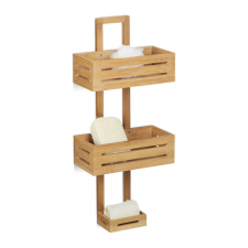 Bambusz zuhanypolc 3 kosárral 65x28x15,5 cm fürdőszoba bútor