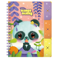 Bangoberry Füzet Bangoberry sprirálos, elválasztókkal, 3db Bangobobbal, panda mintával füzet