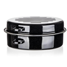 Banquet CULINARIA Black ovális zománcozott serpenyő 38 cm 2 db sütés és főzés