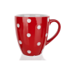 Banquet Kerámia bögre készlet 400 ml, piros, pöttyökkel, 6 db (A00445)