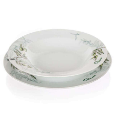 Banquet Olivás porcelán étkészlet 18 részes - Banquet Sada tányér és evőeszköz