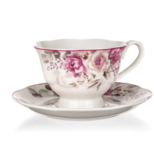 Banquet ROSE csésze csészealjjal, 220 ml, 6 db bögrék, csészék