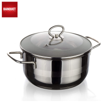  BANQUET Rozsdamentes lábas MATTE New Line 6,5L 48ES0505CS26-A edény