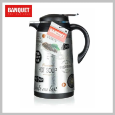 Banquet Termosz rozsdamentes acél CONTE 1 l, üveg betéttel, Coffee dekor 48786115 termosz