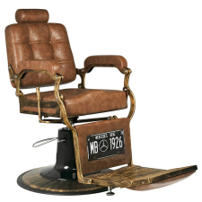 Barber Szék GGabbiano Boss Old Leather , világosbarna szépségápolási bútor
