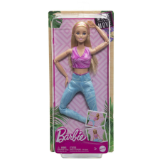 BARBIE BABA KÉSZÜLT MOZOGNI SZŐKE LILA FELSŐVEL baba