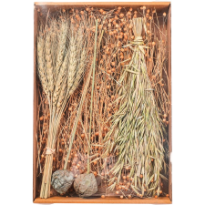  Barkácsdoboz szárított növényekkel 5 cm x 26 cm x 38 cm zöld karácsonyi dekoráció