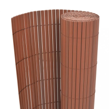 Barna kétoldalas PVC kerti kerítés 90 x 300 cm kerti dekoráció