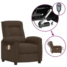  barna mikroszálas szövet elektromos dönthető masszázsfotel masszázsfotel