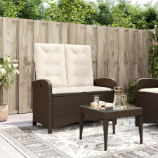  barna polyrattan dönthető kerti pad párnával kerti bútor
