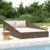  Barna polyrattan kerti ágy 110 x 200 cm