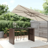  barna polyrattan kerti asztal üveglappal 185 x 80 x 110 cm
