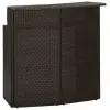  barna polyrattan kerti bárasztal 120 x 55 x 110 cm