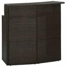  barna polyrattan kerti bárasztal 120 x 55 x 110 cm kerti bútor