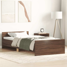 barna tölgy színű szerelt fa ágykeret matrac nélkül 90x190 cm ágy és ágykellék