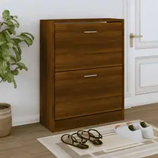  Barna tölgyszínű szerelt fa cipősszekrény 63x24x81 cm bútor