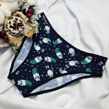 Barones KARÁCSONYI pamut bugyi kék manó mintás L női alsó