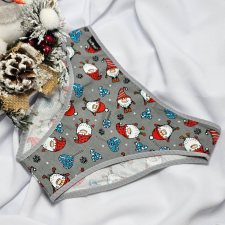 Barones KARÁCSONYI pamut bugyi szürke manó mintás 2XL női alsó