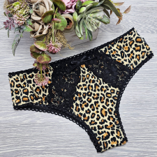 Barones magas állású párduc mintás brazil-féltanga M női alsó