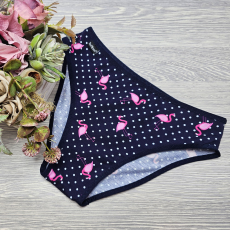 Barones normál bugyi széles oldalú flamingó mintás XL