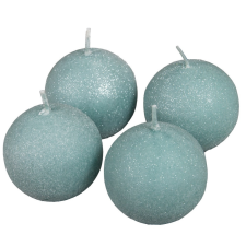 Bársony glitter gömb gyertya 60mm menta 4db/csom (db ár) gyertya