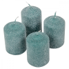  Bársony glitter henger gyertya 50x75mm smaragd zöld 4db/csom (db ár)