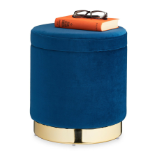  Bársony ülőke tárolóhellyel kék-arany 10030667 bútor