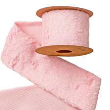  Bársonyos szőrme szalag 63mm x 2.7m - Rózsaszín szalag, masni