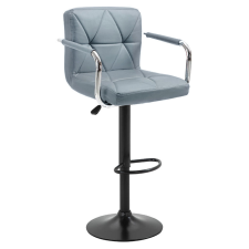  Bárszék, ekobőr szürke/fekete, FABIOLA bútor