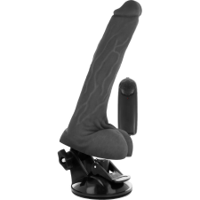  BASECOCK – valósághű fekete vibrátor távirányítóval 20 cm vibrátorok
