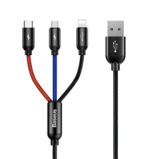Baseus 3az1-ben USB-A --&gt; USB-C / Lightning / Micro USB kábel 1,2 m fekete (CAMLT-BSY01) kábel és adapter