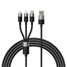 Baseus 3in1 USB - micro USB / Lightning / USB C 3.5A 1.2m kábel Baseus StarSpeed - fekete kábel és adapter